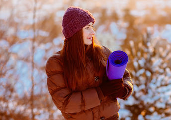 Getting ready for winter yoga.