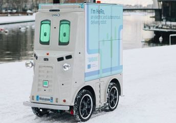 Snow doesn't stop the HeRo robot.