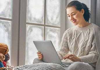 Enjoying a warm home in the winter.