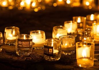 Lighting candles for Earth Hour
