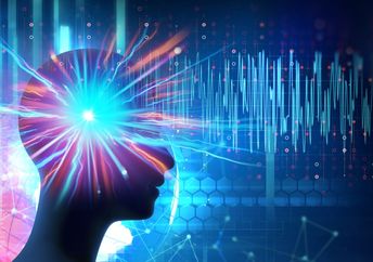 An illustration of brain waves and brain states.