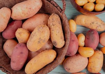 Different types of potatoes..