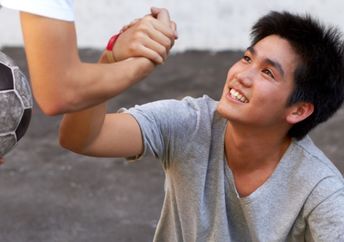 Lending a helping hand.