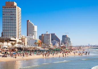 A public beach in Tel Aviv.