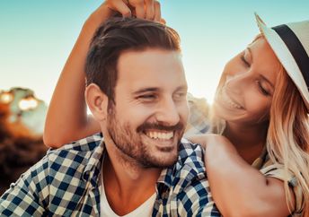 Happy couple in a relationship..