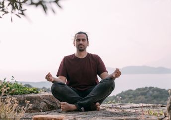 Meditating in nature.