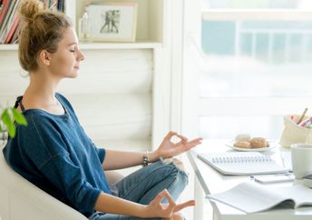 Destress at work with yoga.