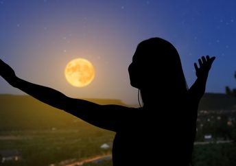Yoga in the moonlight.