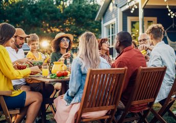 Enjoying a summer dinner outdoors.