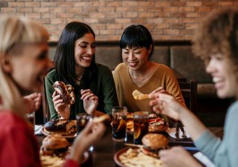 Friends celebrating together.