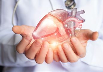 A rendition of an artificial heart.