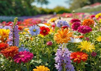 A spring flower garden.