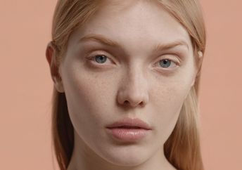 Beautiful young woman with no makeup.