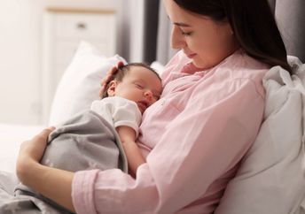 A mother and her newborn.