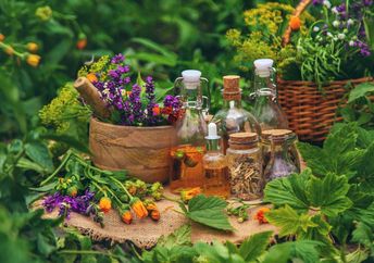 Healing herbs are part of Ayurveda practices.