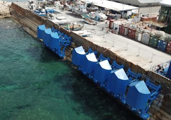 Jaffa port wave power installation.