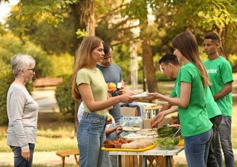 Altruistic people volunteering.