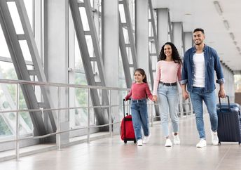 A family going on vacation.