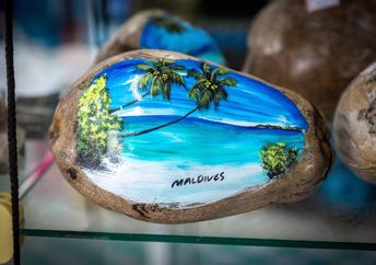 A painted coconut.