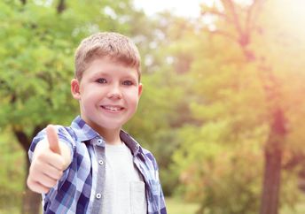 Boy giving compliments.