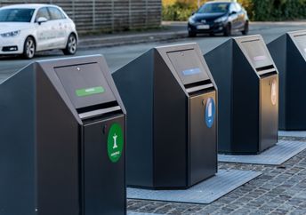 Waste containers in Copenhagen, Denmark.