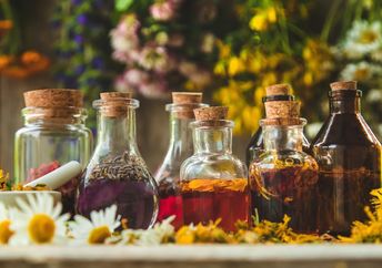 Tinctures of medicinal herbs.