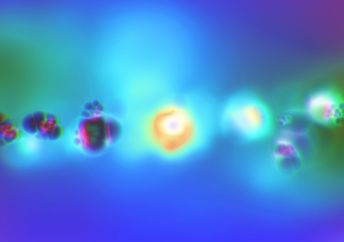 The magnetic attraction of nanoparticles.