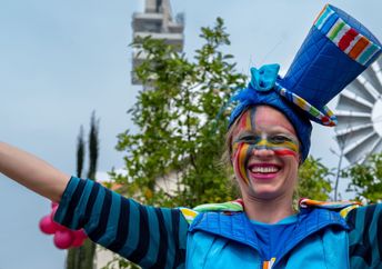 A woman celebrates Purim.