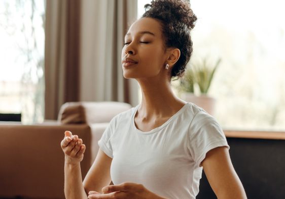 Relaxed mindful woman.