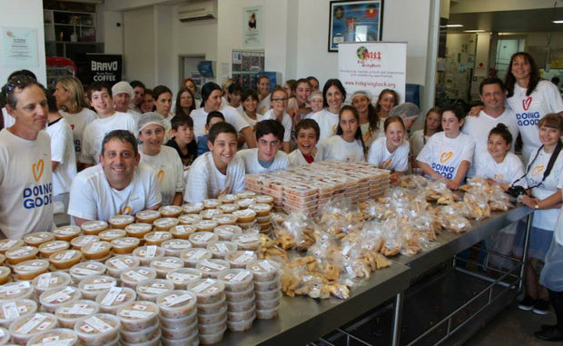 Serving food in Australia.