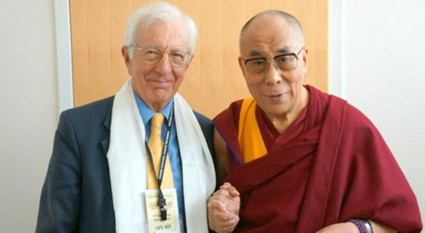 Action for Happiness founder Richard Layard and the patron of the organization, the Dalai Lama.