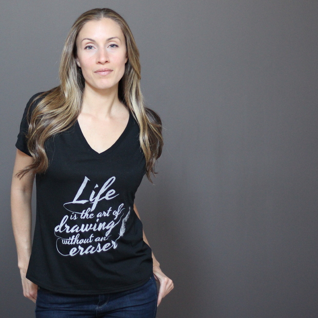 Maria Russo wears one of Humanity Unified's tshirts