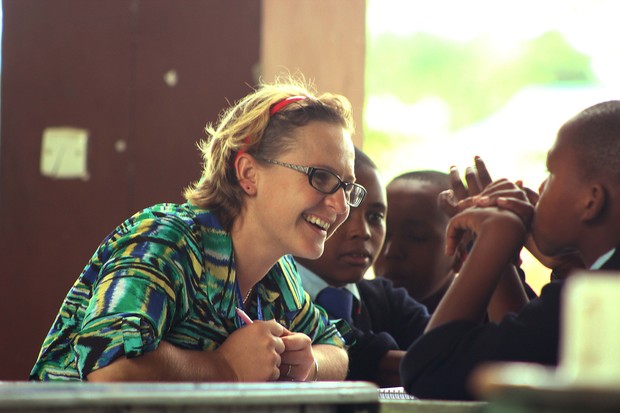 Media Relations Officer Naomi Hockins speaks to School of St Jude students