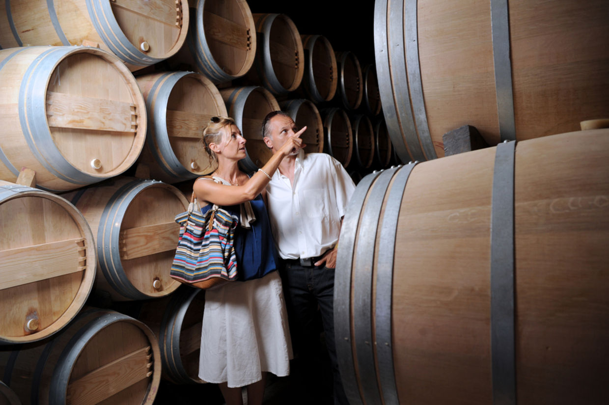 Couple in winery