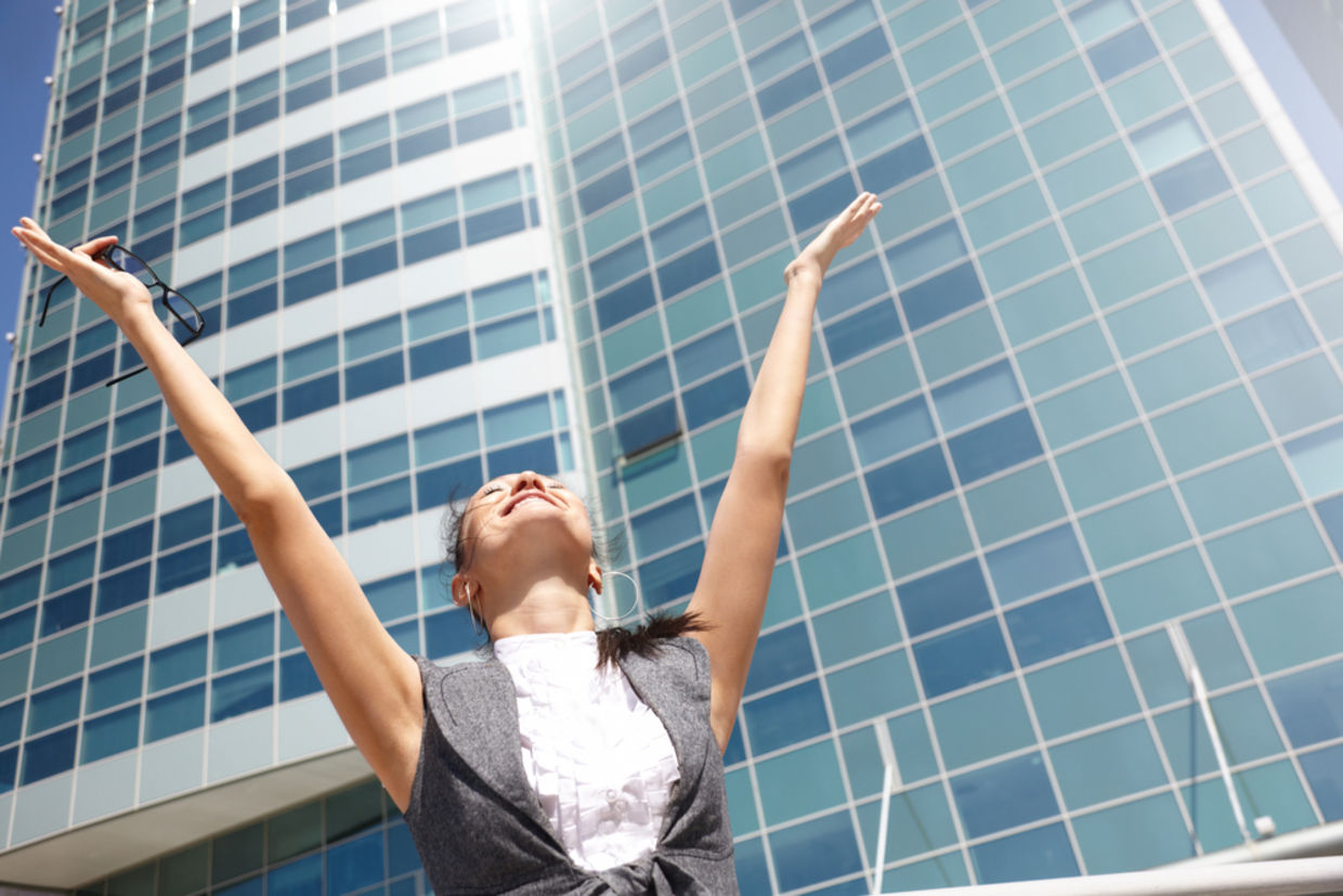 A happy businesswoman