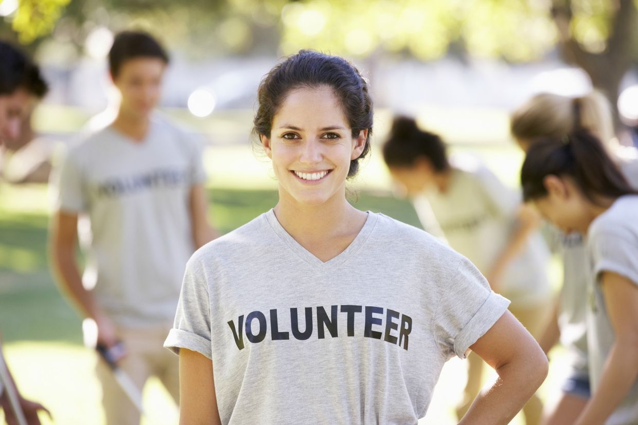 volunteer smiling