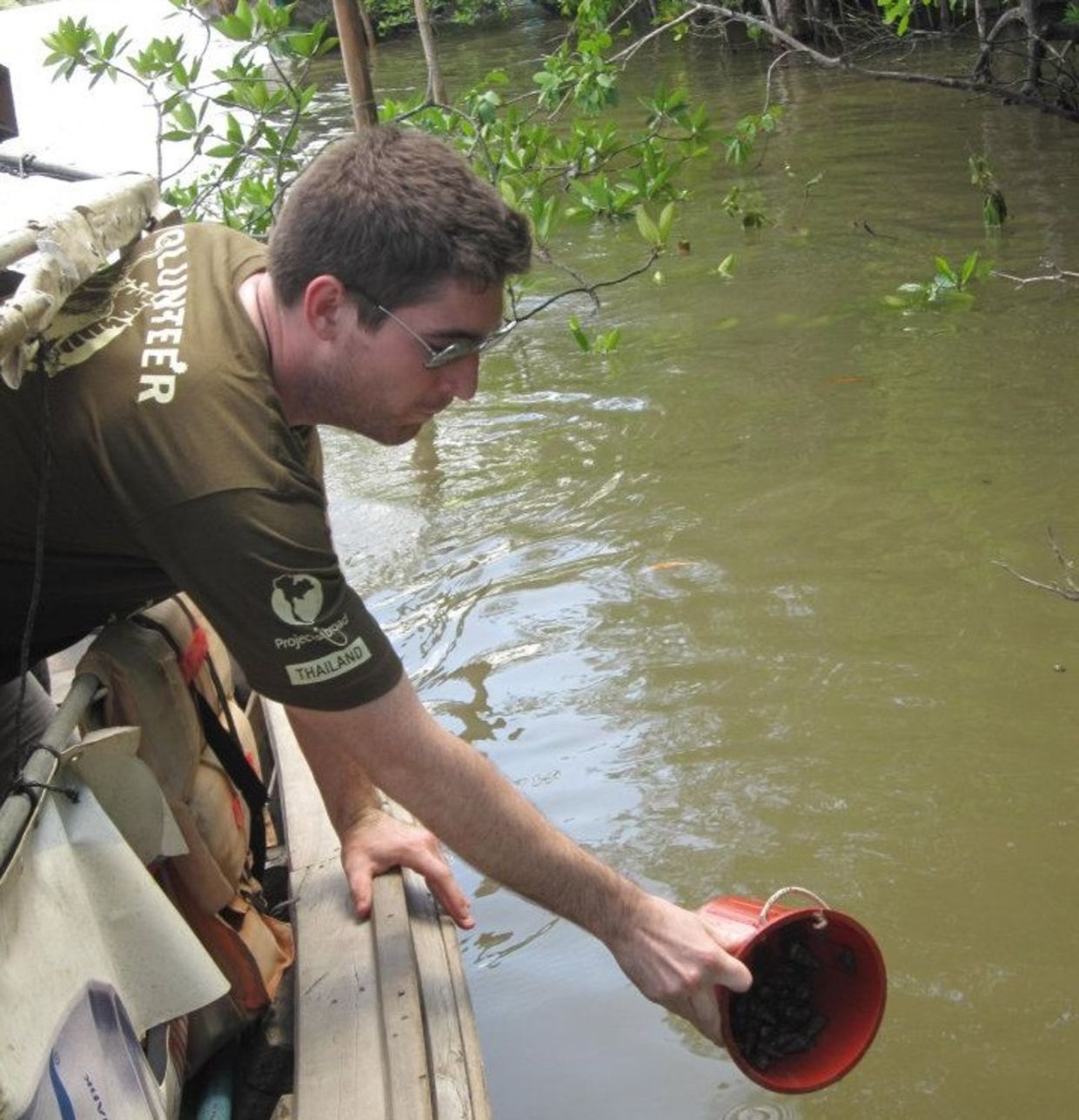 Christian Clark participating in release of marine life to support conservation efforts in Thailand (Projects Abroad)