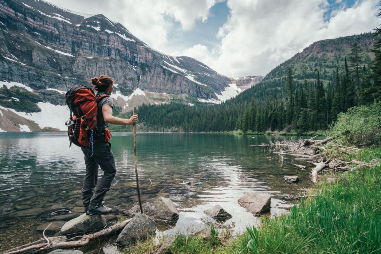 On the banks of the Wall Lake, Alberta, Canada