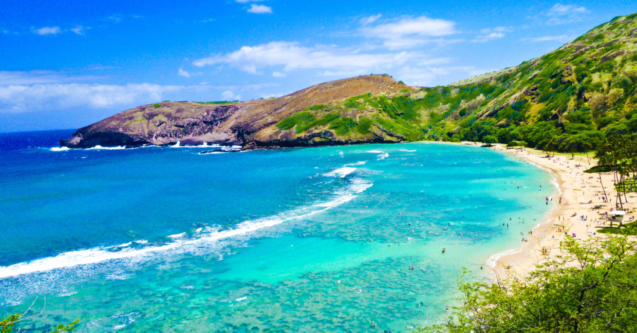 Snorkeling Bay in Oahu,Hawaii