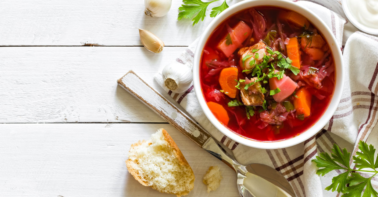 Spice beet and carrot soup