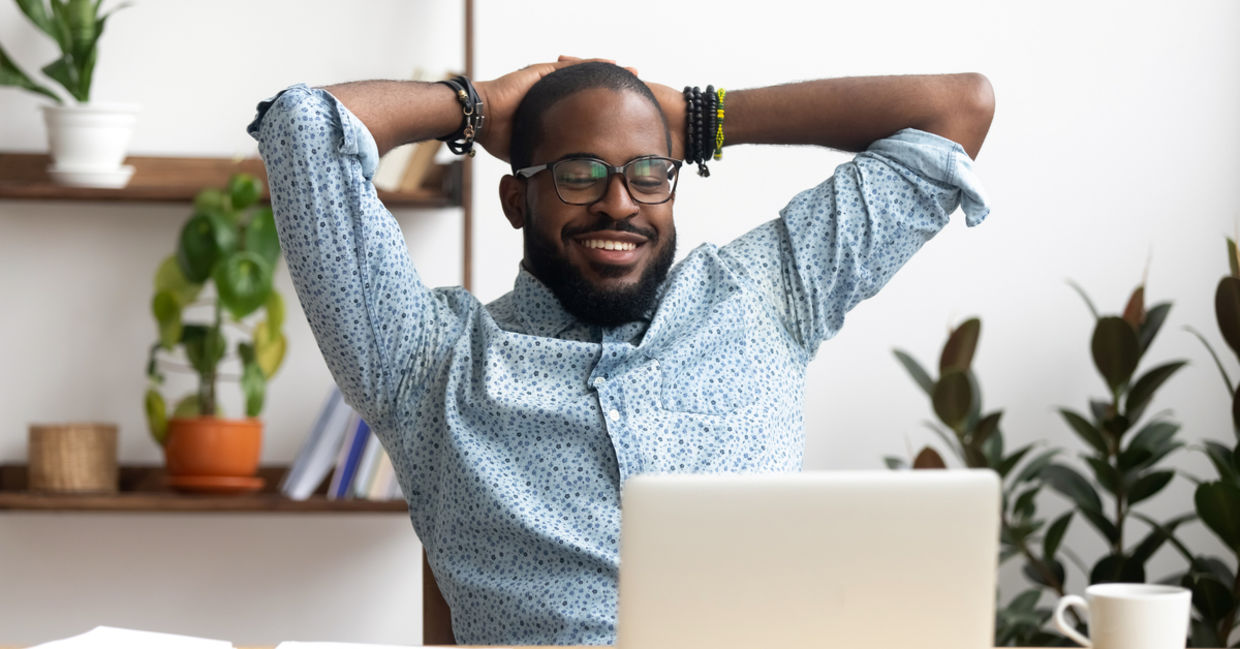 Happy optimistic employee