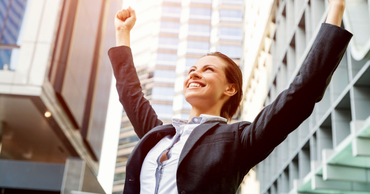 Successful optimistic businesswoman