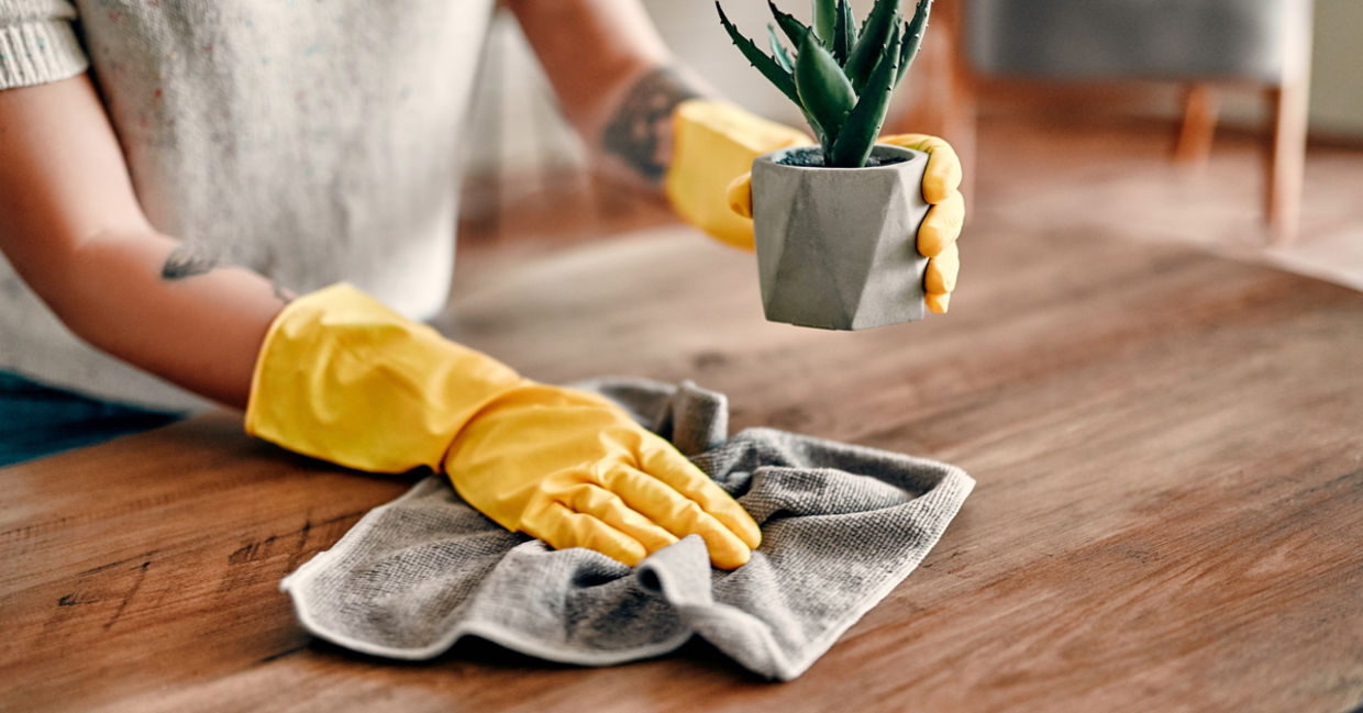 Fresh white sheets in decluttered room