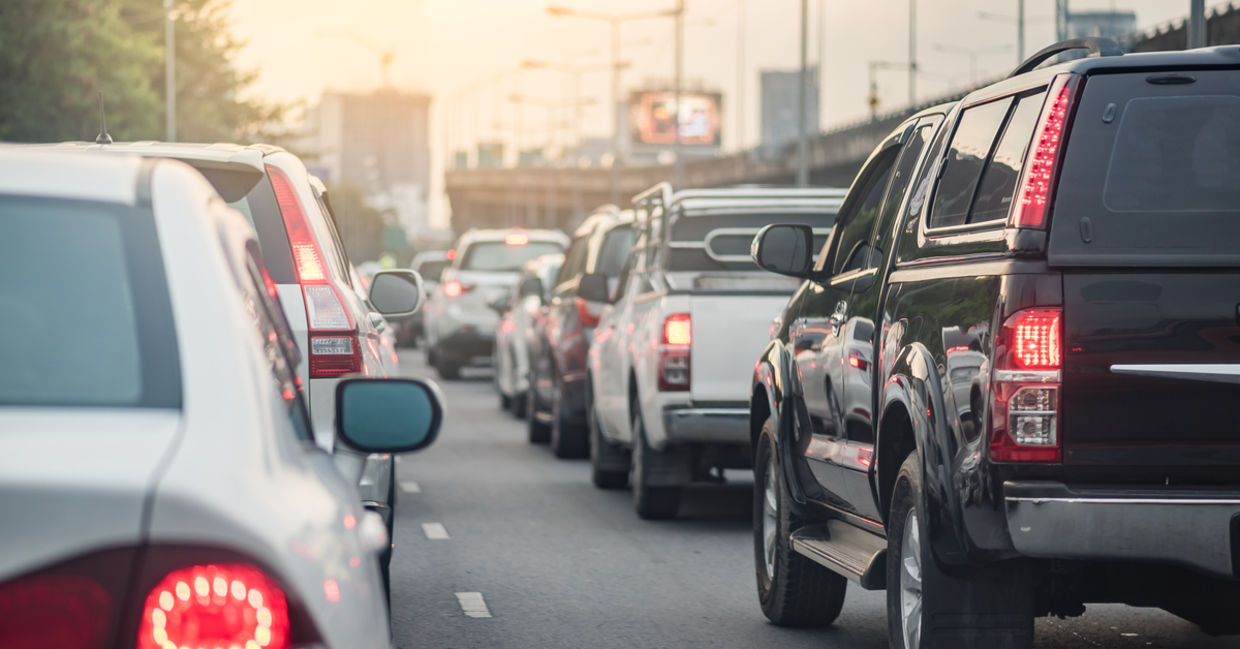 Cars in a traffic jam