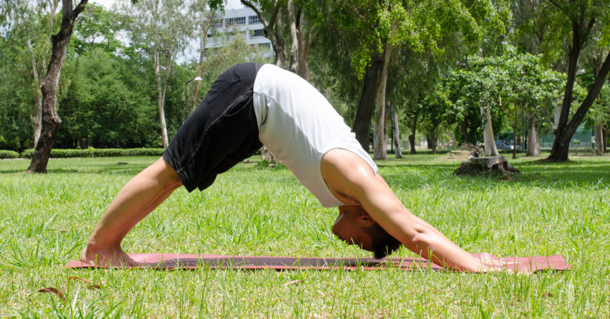 Downward-facing dog is a yoga pose for beginners