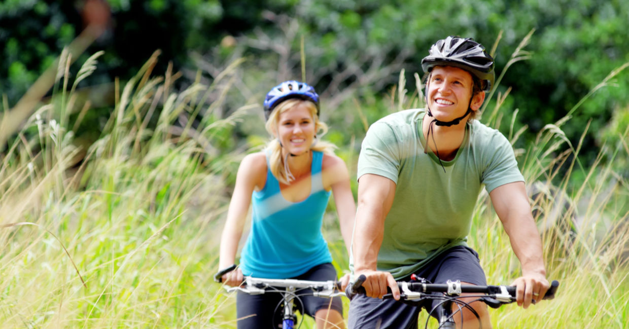 Couple on bike ride