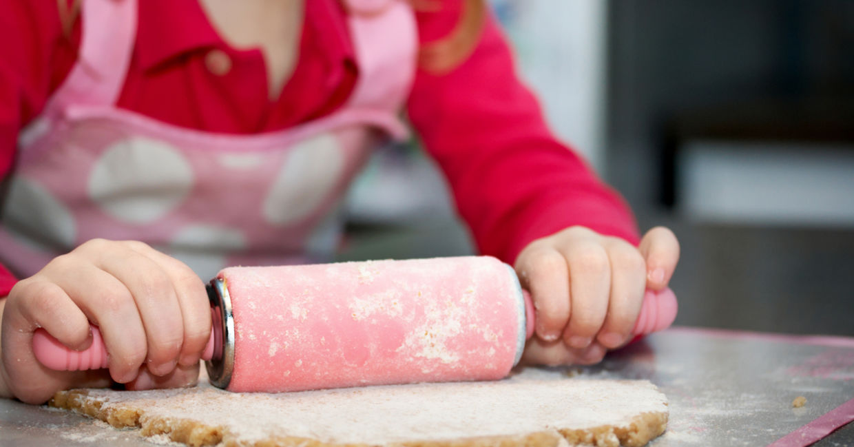 A child learning to bake