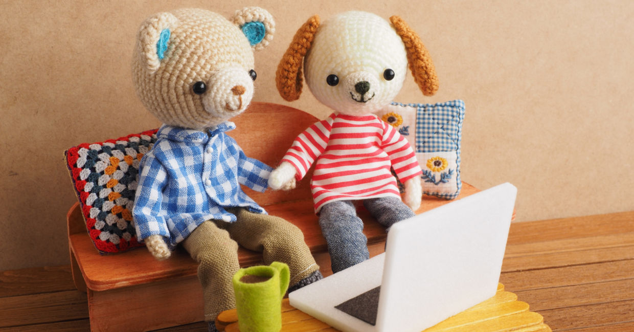 Cute amigurumi crocheted animals.