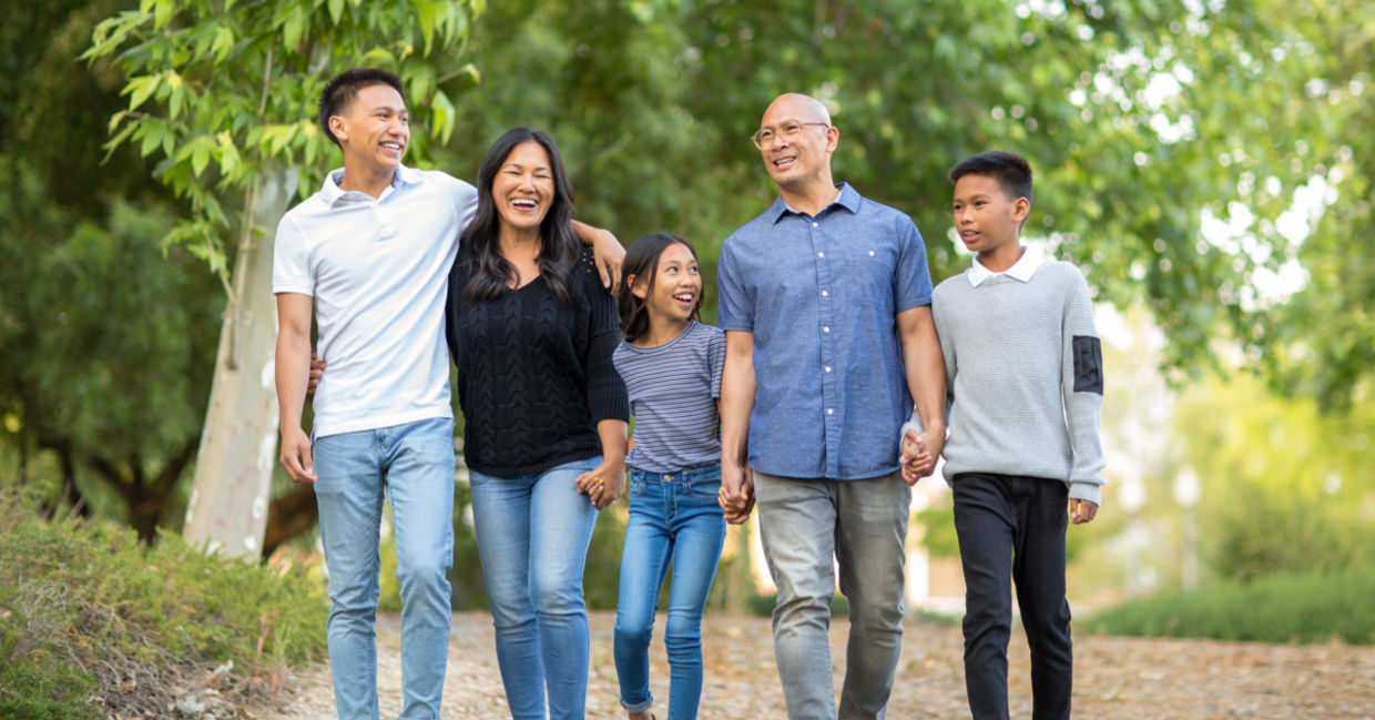 Happy family day outdoors