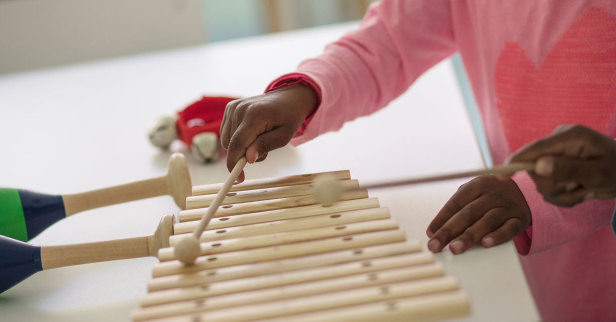 Preschool musical activity.